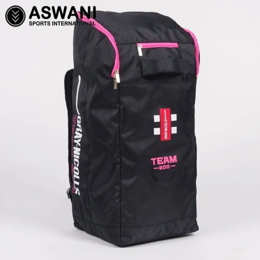 Gray Nicolls Team 200 Cricket Duffle Kit Bag, Black/Pink 