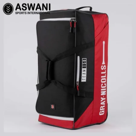 Gray Nicolls Team 150 Cricket Wheelie Kit Bag, Black/Red 