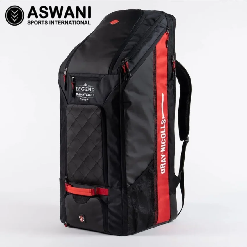 Gray Nicolls Legend 1.1 Cricket Duffle Kit Bag, Black/Red 